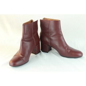 ATP Atelier Mei Bordeaux Leather Ankle Boots Size 38/7.5 US